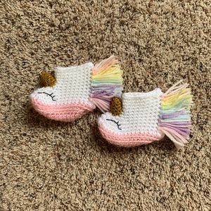 Handmade Newborn Unicorn Booties
